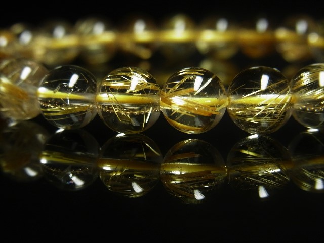 画像: おすすめ 現品一点物 ゴールドルチルブレスレット 金針水晶数珠 8ミリ 19ｇ  GKR8 最強金運パワーストーン ルチル 水晶 １点物 送料無料 メンズ レディース イベント 父の日 誕生日