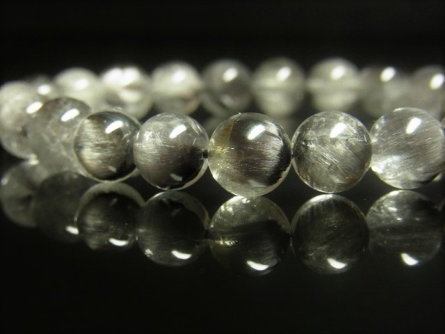 画像: おすすめ 現品一点物 プラチナルチルブレスレット 白金水晶数珠 ８ミリ ２０ｇ Ｐｒ３１ クォーツ ルチル メンズ レディース １点物 送料無料
