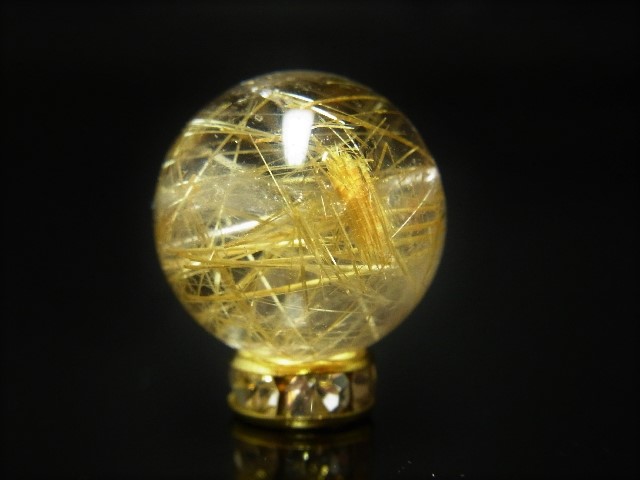 画像: 現品一点物　タイチンルチル（金針水晶）　14ミリ　ＫＰＴ１　ハンドメイド　クォーツ　金針水晶　天然石パワーストーン　開運　最強金運