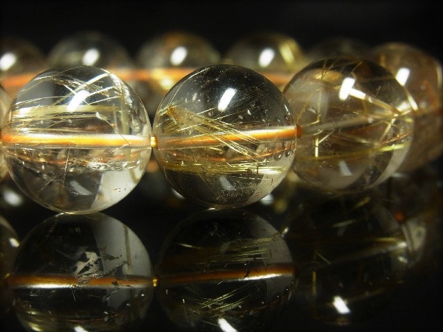 画像: オススメ 現品一点物 スモーキーゴールドルチル ブレスレット 金針水晶数珠 １６ミリ ８７ｇ ＳＧＲ１ 最強金運パワーストーン ルチル 水晶 １点物 送料無料 メンズ レディース 　　 イベント 父の日 誕生日