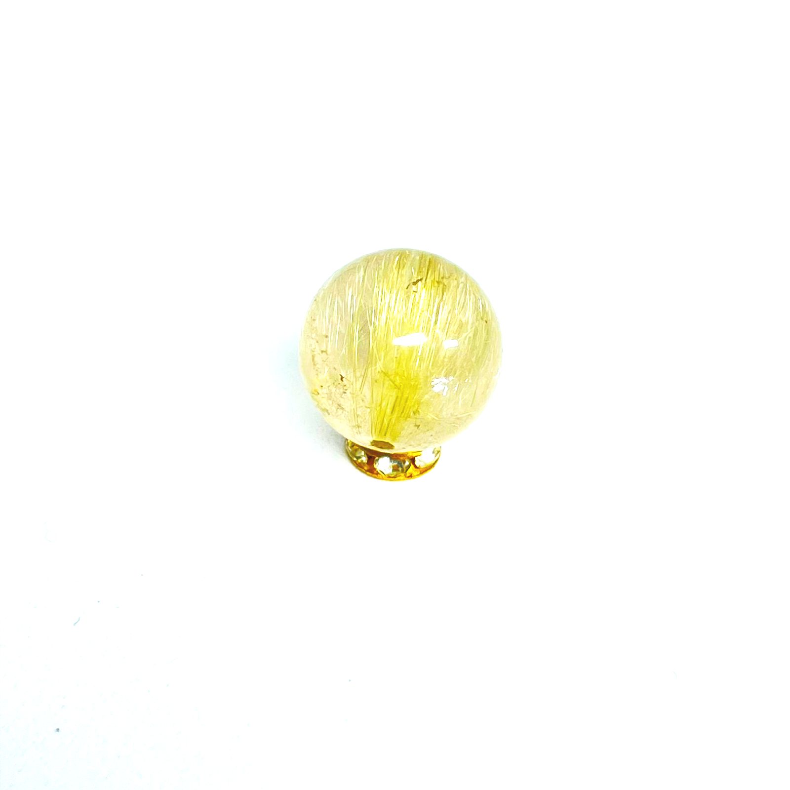 画像: 【ラビットヘアーのような繊細な金針が綺麗】１５ミリ 現品一点物 1粒売り ゴールドルチル クォーツ 金針水晶 ＫＹＧ４１ 父の日 プレゼント