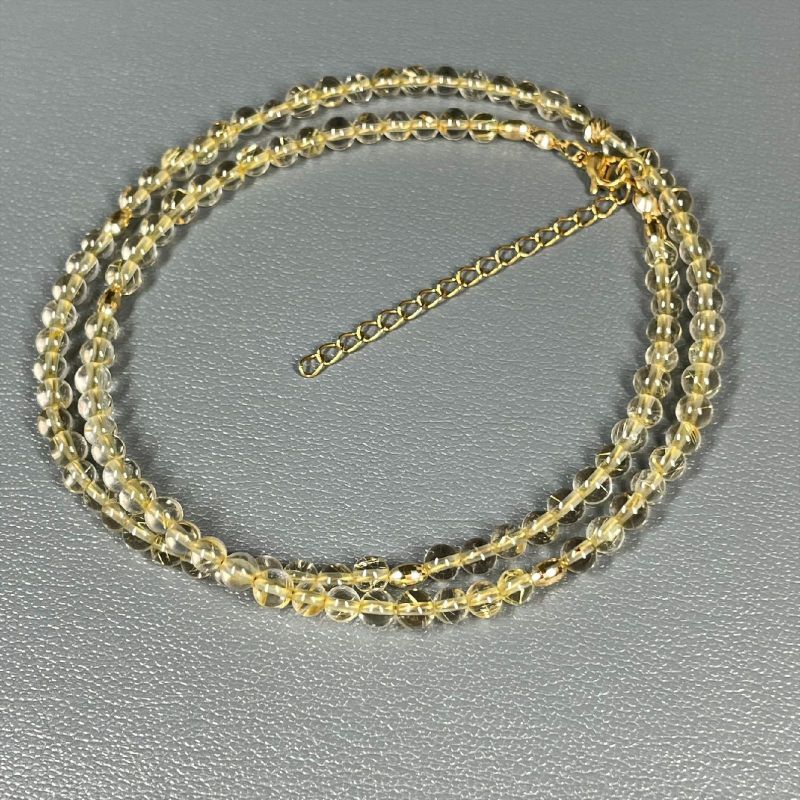 画像: 【キラキラ輝くルチルとK18が最高】４ミリ ゴールドルチル K18ゴールド ネックレス １２ｇ ＧＲＫｎ１ ケース付 旅行の御守り 母の日 プレゼント