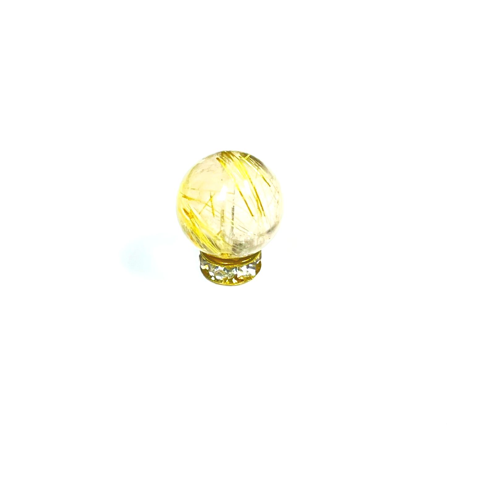 画像: 【インパクトあります】１０ミリ 一点物 1粒売り ゴールド タイチンルチル 天然石 金針水晶 ＫＴＴ１３ 旅行の御守り 母の日 プレゼント 贈答品 京海堂