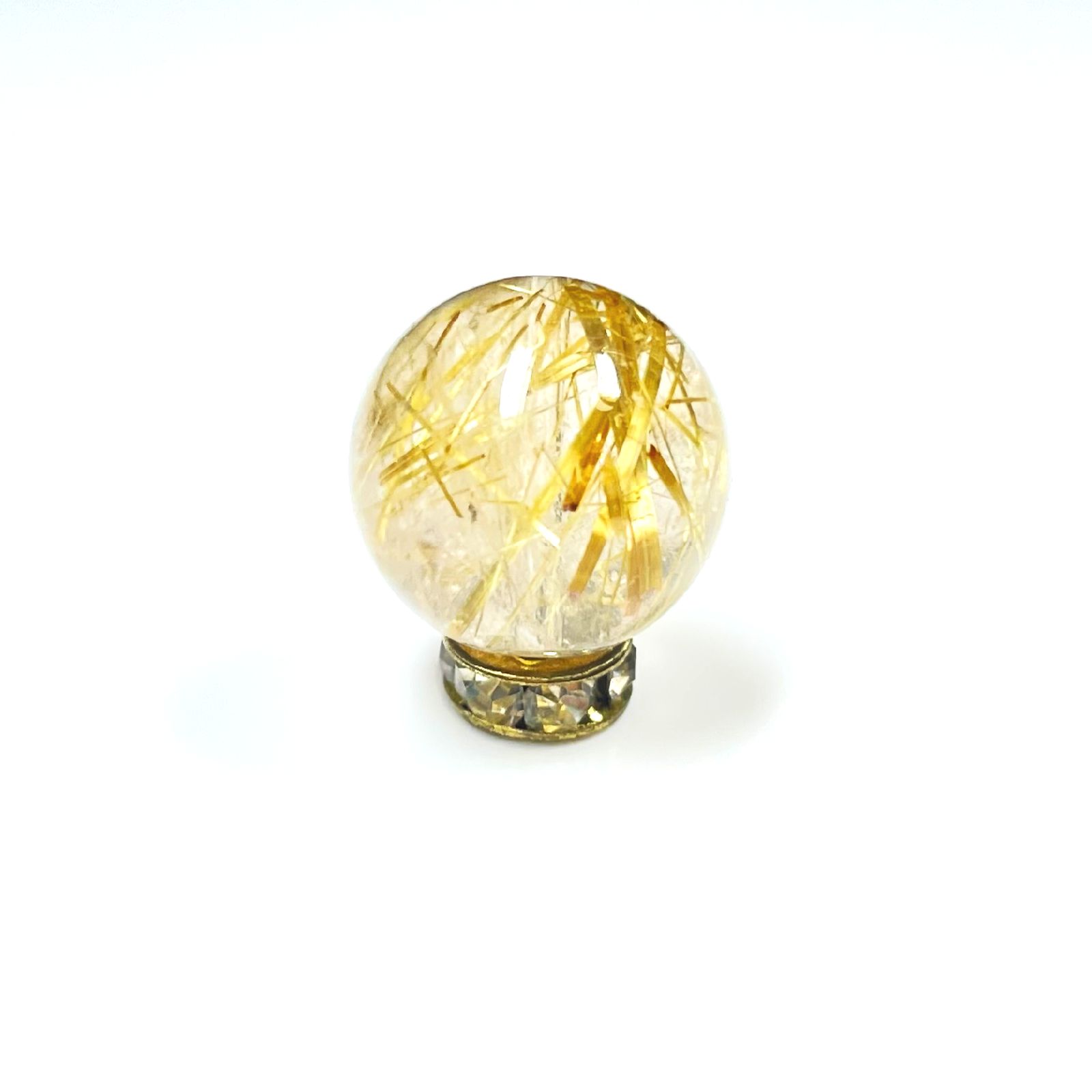 画像: 【無数の金針が魅力的】１１．５ミリ 一点物 1粒売り ゴールド タイチンルチル 天然石 水晶 ＫＹＴ７１ 旅行の御守り 母の日 プレゼント