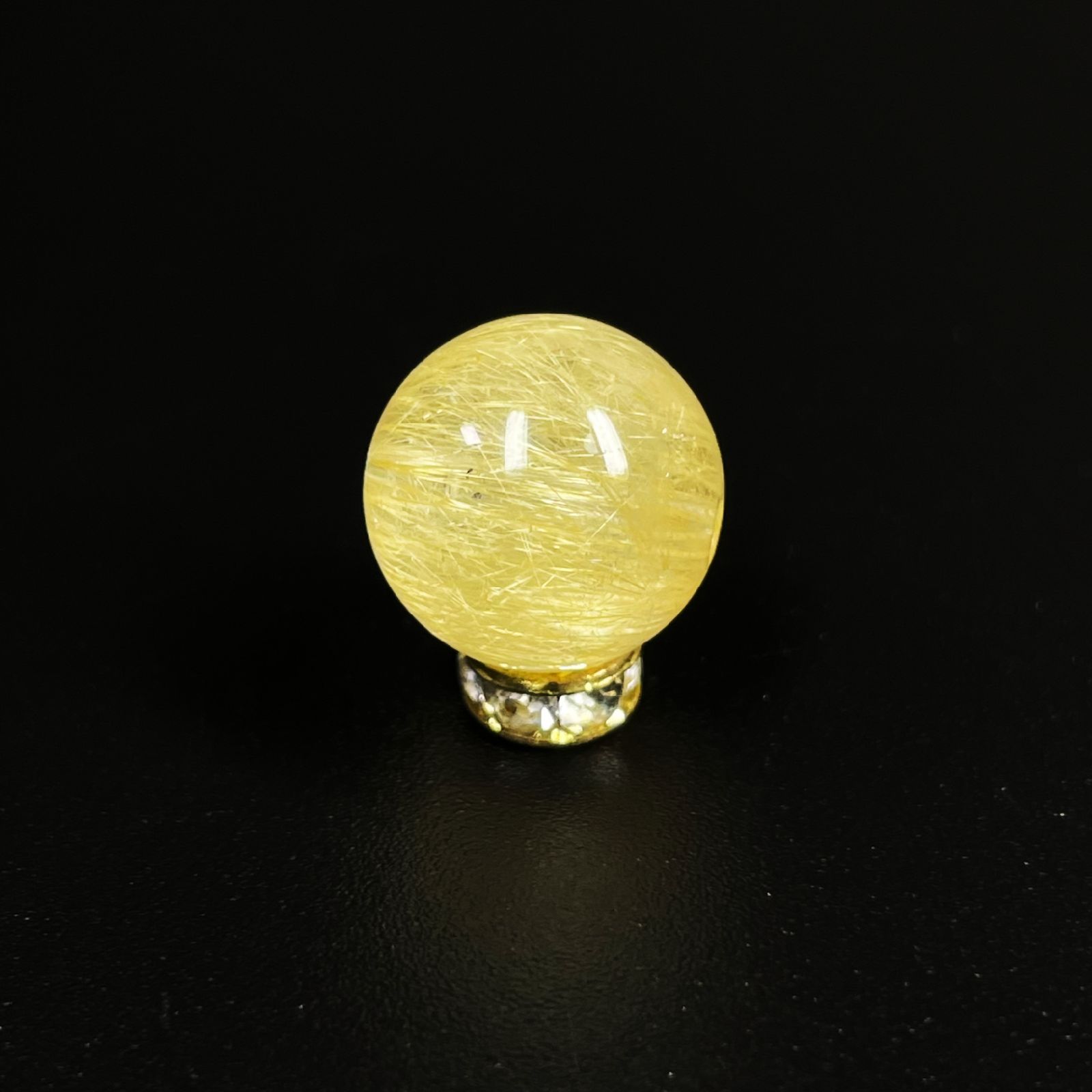画像: 【繊細な金針が美しい】１１．５ミリ 一点物 1粒売り ゴールドルチル 金針水晶 ＫＹＧ５１ 旅行の御守り 母の日 プレゼント