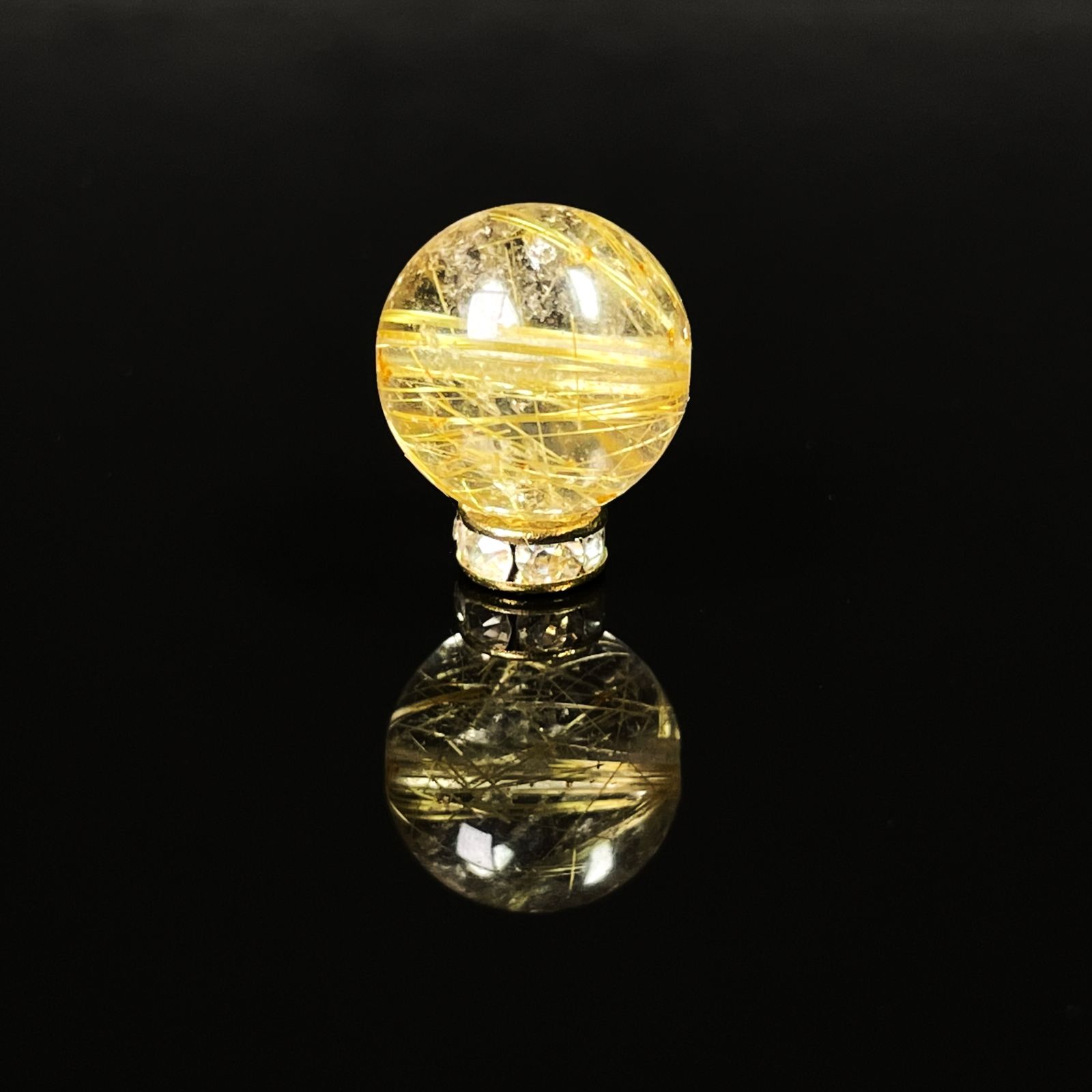 画像: 【真っすぐな金針がカッコいい】ゴールドルチルクォーツ 金針水晶 １２ミリ ＫＹＧ１６ お守り効果 天然石 ギフト 京海堂