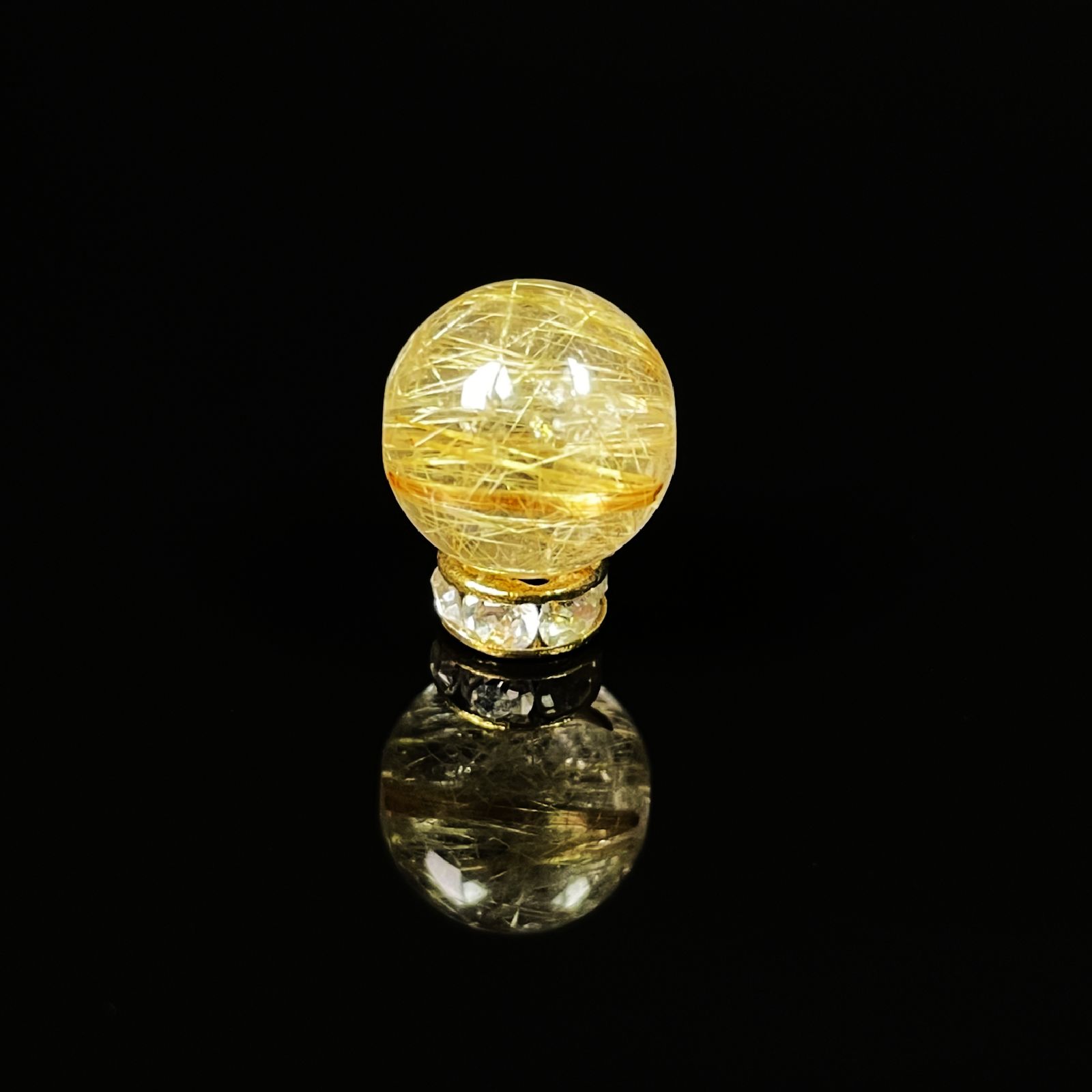 画像: 【無数に光り輝く金針が美しい】ゴールドルチルクォーツ 金針水晶 10ミリ ＫＹＧ５ お守り効果 天然石 ギフト 京海堂