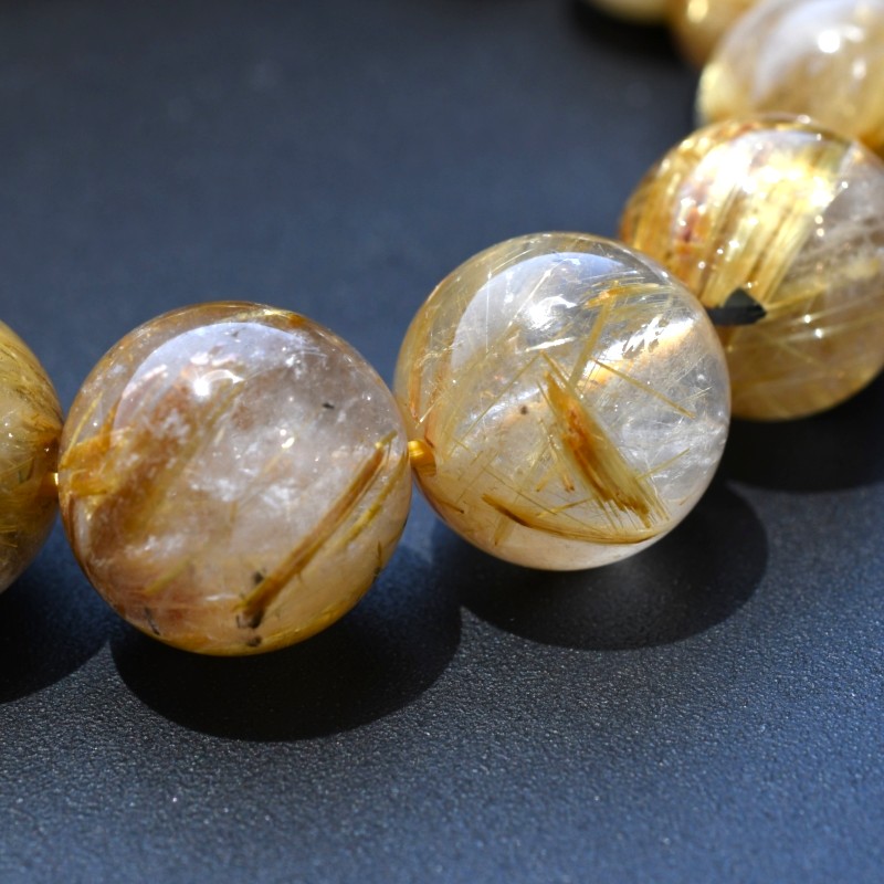 画像: 【金針の圧倒的な存在感】 14mm 一点物【GHB44】タイチンルチルクォーツブレスレット ゴールド 太針ルチル 天然石 金運上昇、仕事運向上、直感力向上、集中力向上、精神力強化 プレゼント 水晶 63g 浄化発送 ギフト 京海堂