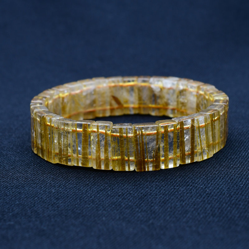 画像: 貴重な一点☆虹入り【透明感抜群のプレートが揃ったルチルバングル】約14〜15mm　一点物　【GHB39・38g】最強金運　金針水晶のお守り効果　ご褒美　お揃い　贈答品　ギフト　魔除 厄除　京海堂