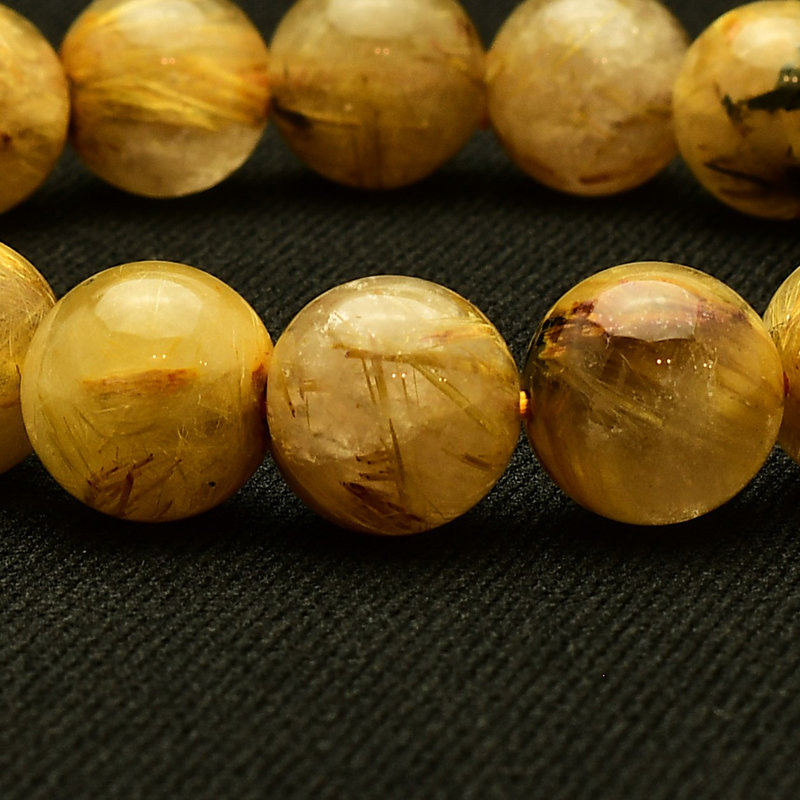 画像: 【黄金の成功へ導く】ゴールドルチルクォーツ ブレスレット11-12mm GHB101・40g 財運上昇、ビジネス運向上、邪気払い、集中力向上、前向きな活力 プレゼント 贈り物 水晶 浄化発送 ギフト 京海堂