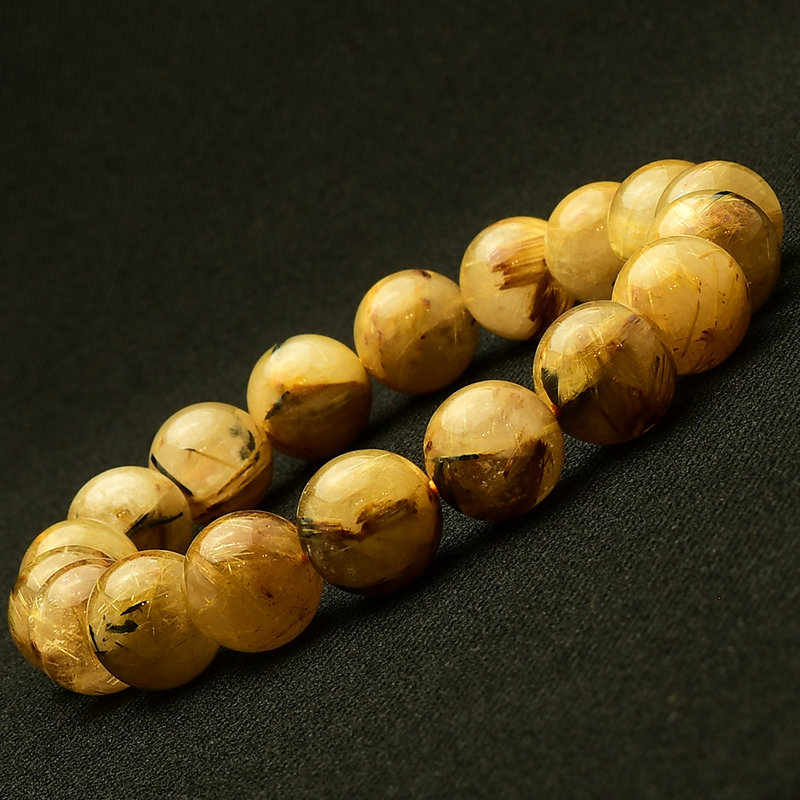 画像: 【無限の金運エネルギー】　太陽放射ルチルブレスレット 11-12mm　一点物【GHB102】ルチルクォーツブレスレット 仕事運 金運 人間関係 成功を掴む　プレゼント　贈り物　太陽放射　水晶　41g　浄化発送 ギフト　京海堂