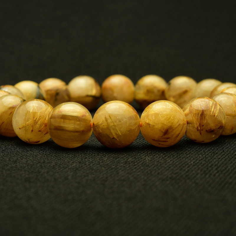 画像: 【無限の金運エネルギー】　太陽放射ルチルブレスレット 11-12mm　一点物【GHB102】ルチルクォーツブレスレット 仕事運 金運 人間関係 成功を掴む　プレゼント　贈り物　太陽放射　水晶　41g　浄化発送 ギフト　京海堂