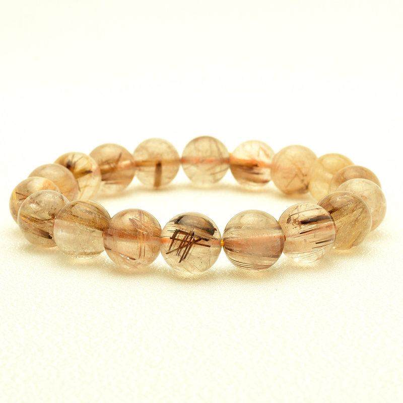 画像1: 【成功へ導く知性の光☆】　タイガータイチンルチル ブレスレット 11-12mm　一点物【GHB104】ルチルクォーツブレスレット 仕事運 金運 集中力 判断力 プレゼント　贈り物　太陽放射　水晶　40g　浄化発送 ギフト　京海堂
