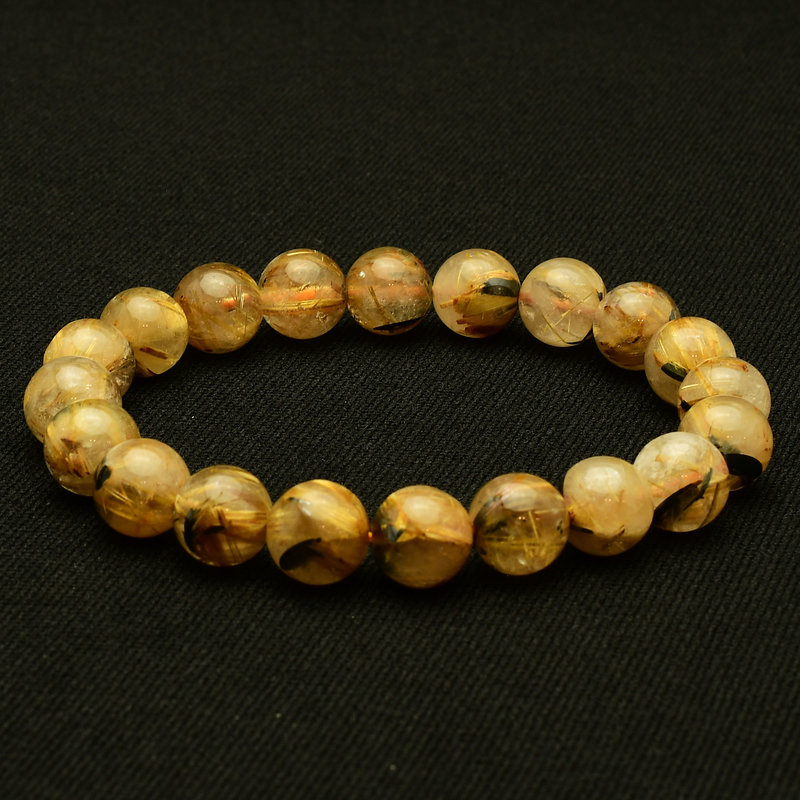 画像: 【成功の光束】　タイチンルチル 太陽放射ルチル ブレスレット 10mm　一点物【GHB107】ルチルクォーツブレスレット 仕事運 金運 人間関係 成功を掴む 最強ルチル　プレゼント　贈り物　太陽放射　水晶　30g　浄化発送 ギフト　京海堂