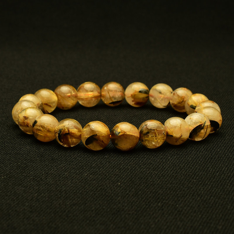 画像2: 【成功の光束】　タイチンルチル 太陽放射ルチル ブレスレット 10mm　一点物【GHB107】ルチルクォーツブレスレット 仕事運 金運 人間関係 成功を掴む 最強ルチル　プレゼント　贈り物　太陽放射　水晶　30g　浄化発送 ギフト　京海堂