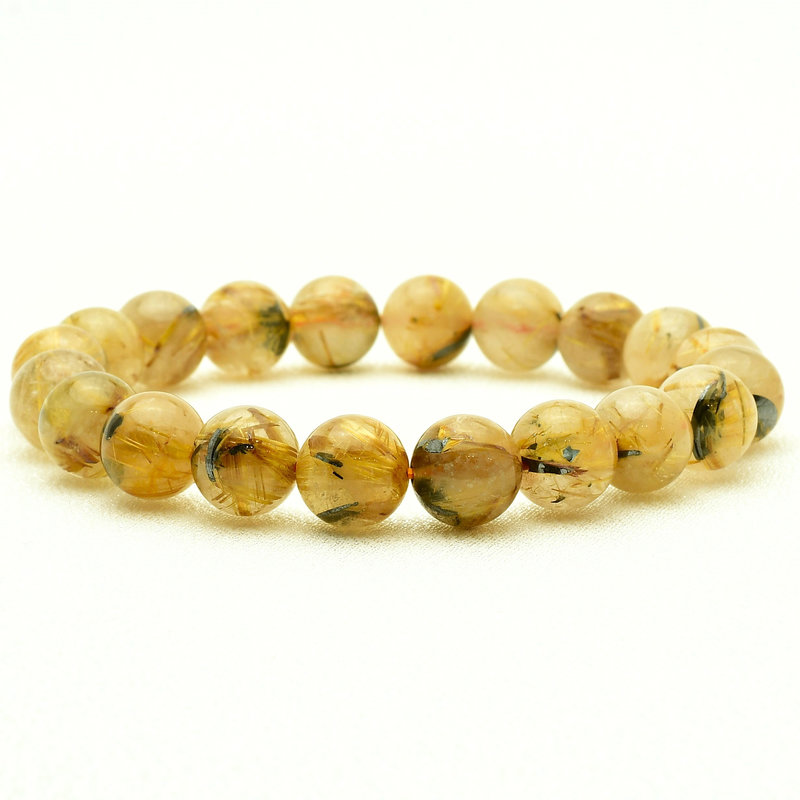 画像1: 【成功の光束】　タイチンルチル 太陽放射ルチル ブレスレット 10mm　一点物【GHB107】ルチルクォーツブレスレット 仕事運 金運 人間関係 成功を掴む 最強ルチル　プレゼント　贈り物　太陽放射　水晶　30g　浄化発送 ギフト　京海堂