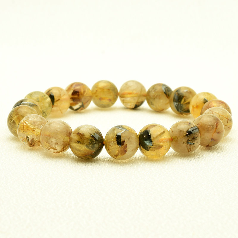 画像1: 【運気を爆発させるパワー！】　タイチンルチル 太陽放射ルチル ブレスレット 10mm　一点物【GHB106】ルチルクォーツブレスレット 仕事運 金運 人間関係 成功を掴む 最強ルチル　プレゼント　贈り物　太陽放射　水晶　32g　浄化発送 ギフト　京海堂