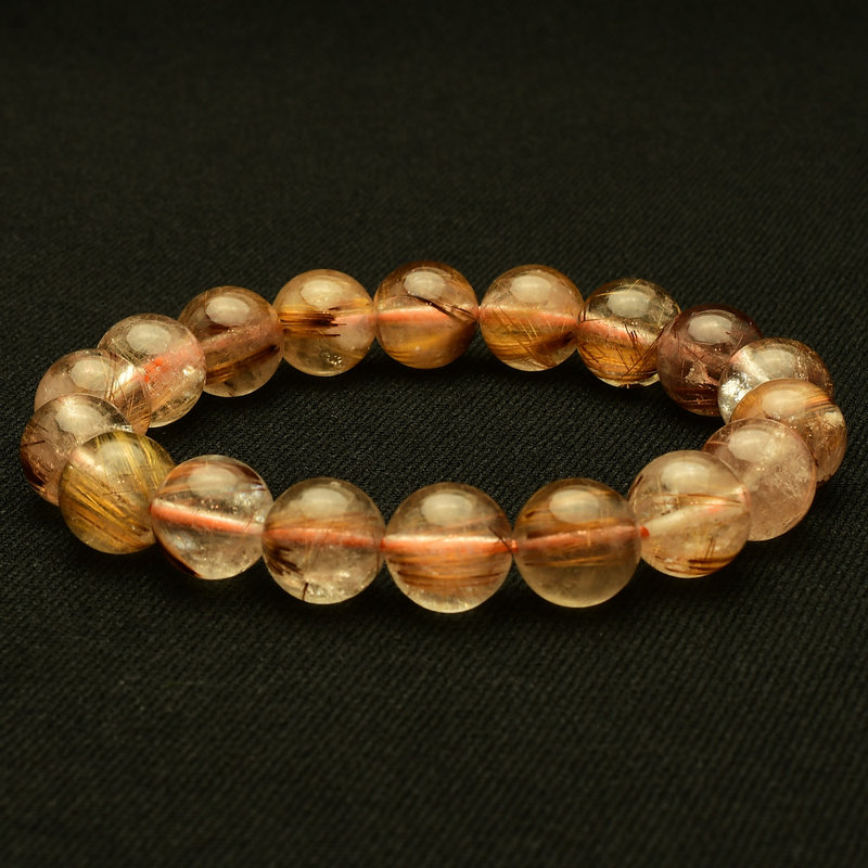 画像: 【濃密な輝きが美しい】　タイガールチル ブレスレット 11mm　一点物【GHB111】ルチルクォーツブレスレット 仕事運 金運 集中力 判断力 プレゼント　贈り物　太陽放射　水晶　35g　浄化発送 ギフト　京海堂