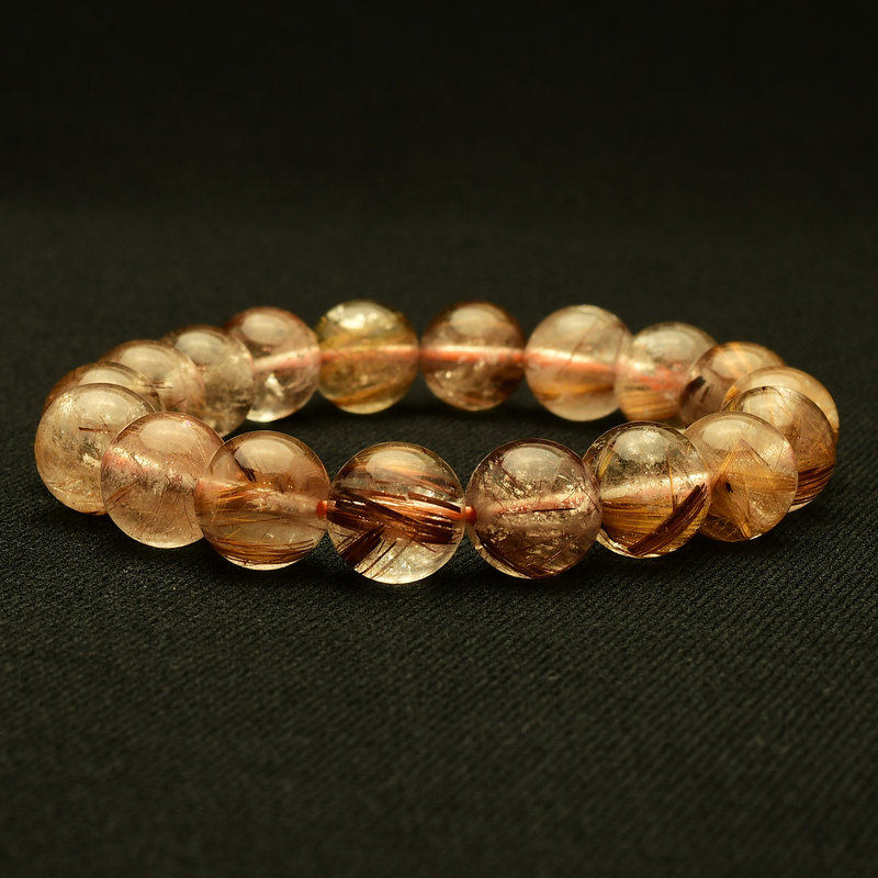 画像2: 【濃密な輝きが美しい】　タイガールチル ブレスレット 11mm　一点物【GHB111】ルチルクォーツブレスレット 仕事運 金運 集中力 判断力 プレゼント　贈り物　太陽放射　水晶　35g　浄化発送 ギフト　京海堂