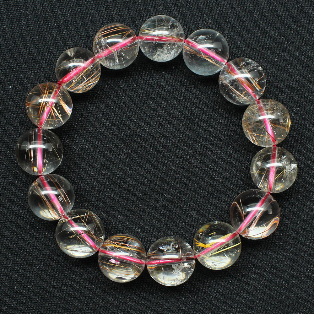 画像5: 透明感MAXなレッドルチルクォーツ【約14mm ±0.5ブレス】一点物【 GHB120・62g】綺麗なクォーツがパワーを感じる一品 金運上昇 仕事運向上 クリスマスプレゼント 贈り物 水晶 浄化発送 ギフト 京海堂