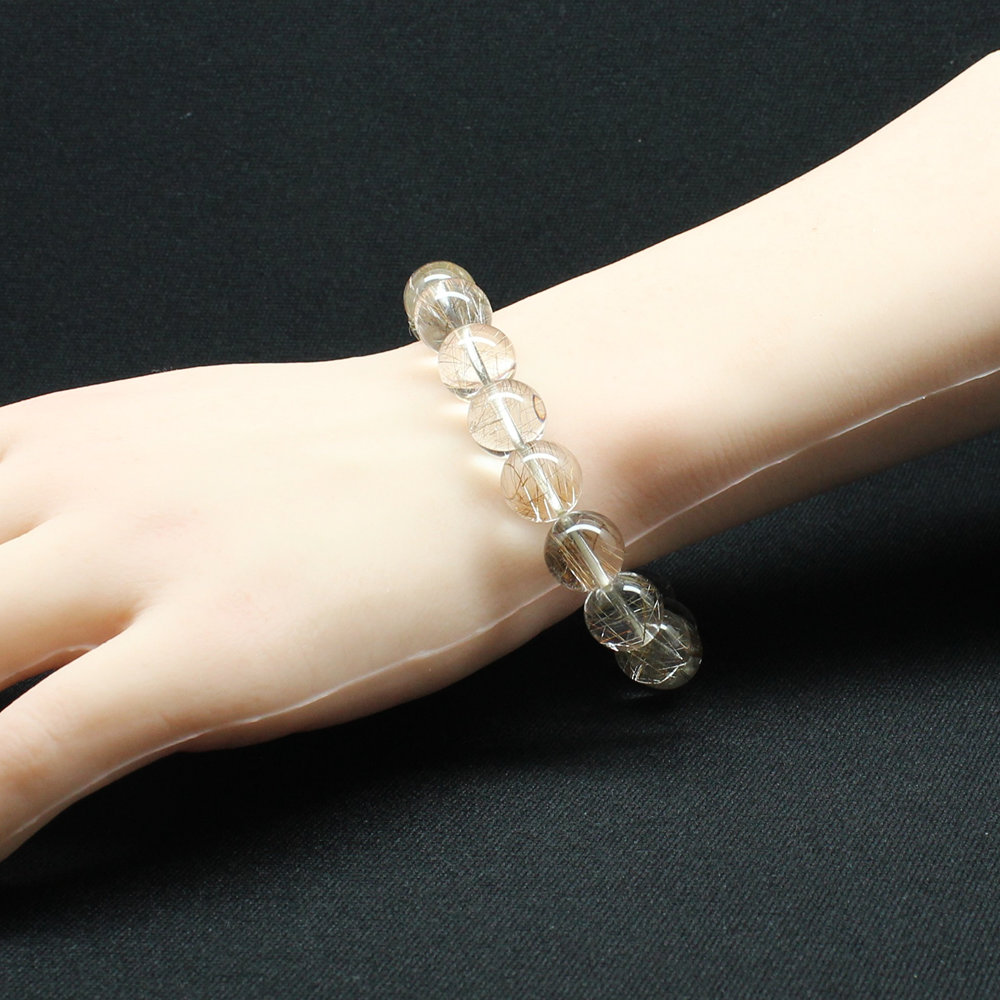 画像12: 【透明度抜群】１２ミリ 一点物 シルバールチル ブレスレット 43ｇ PSir15 銀針水晶 お守り効果 贈り物 ギフト　京海堂