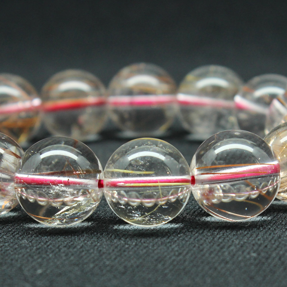 画像10: 透明感MAXなレッドルチルクォーツ【約14mm ±0.5ブレス】一点物【 GHB120・62g】綺麗なクォーツがパワーを感じる一品 金運上昇 仕事運向上 クリスマスプレゼント 贈り物 水晶 浄化発送 ギフト 京海堂