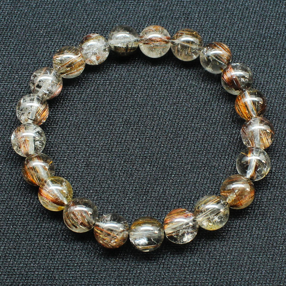 画像: レア物 マルチルチルクォーツ レッド＆ブラウン カラールチル【約9mm ±0.5ブレス】一点物【 GHB118】無数の鉱物が入り　パワーを感じる一品 金運上昇 仕事運向上 クリスマスプレゼント 贈り物 水晶 23ｇ 浄化発送 ギフト 京海堂