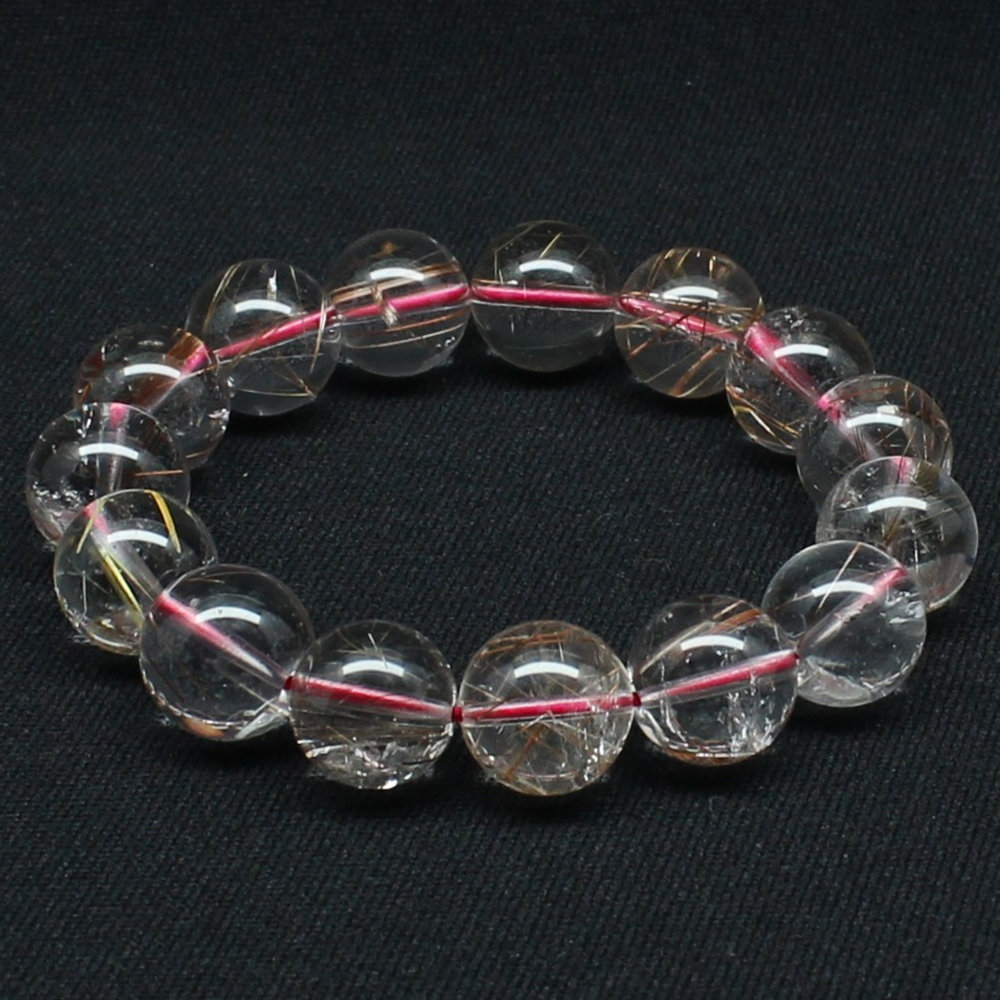 画像6: 透明感MAXなレッドルチルクォーツ【約14mm ±0.5ブレス】一点物【 GHB120・62g】綺麗なクォーツがパワーを感じる一品 金運上昇 仕事運向上 クリスマスプレゼント 贈り物 水晶 浄化発送 ギフト 京海堂