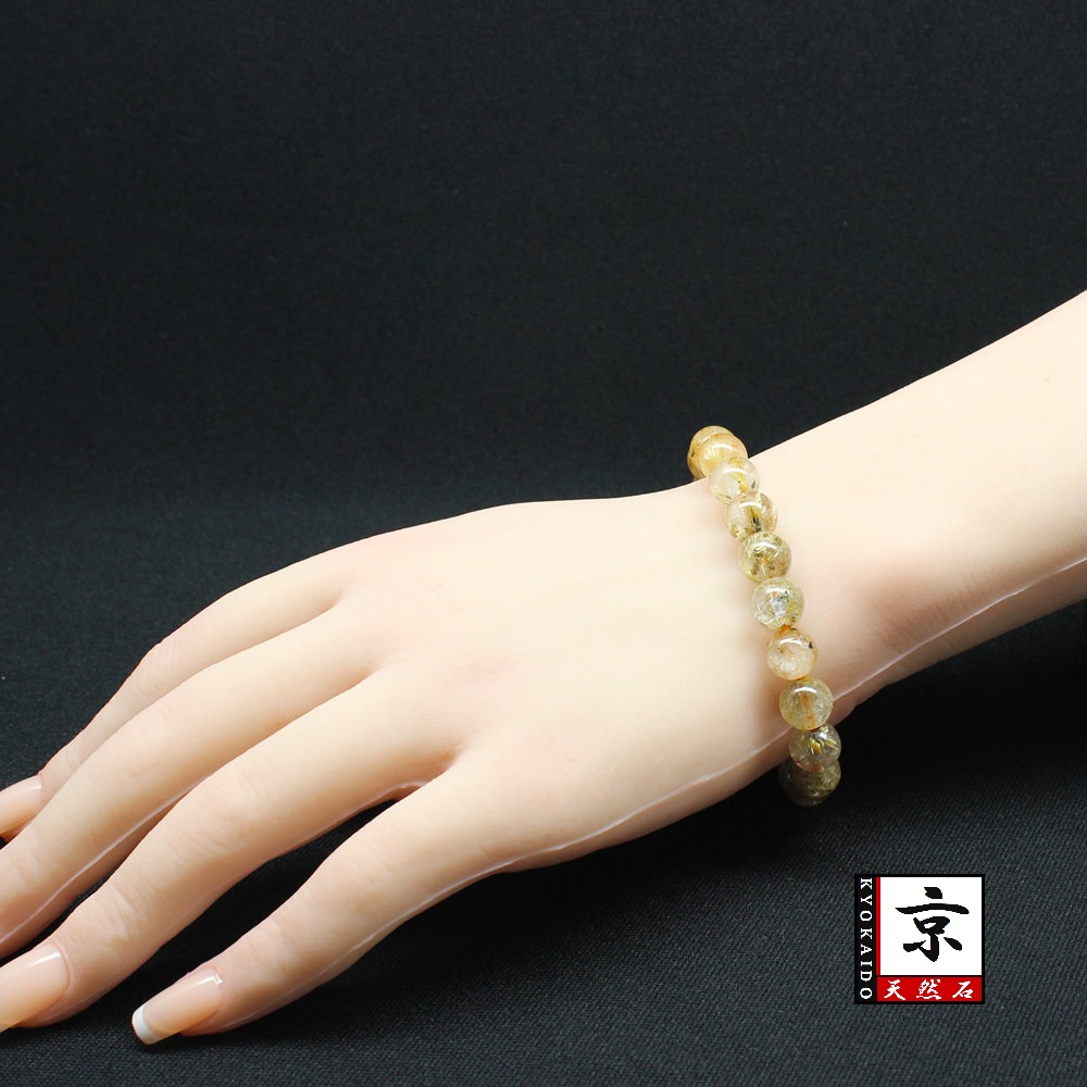 画像3: これぞ！標本と言う天然石金針ゴールドルチル【GHB119】9mm 22g・16cm 一点物【ルチルクォーツブレスレット 金運上昇 】仕事運向上、直感力向上、集中力向上、精神力強化 プレゼント 贈り物 水晶 浄化発送 ギフト 京海堂