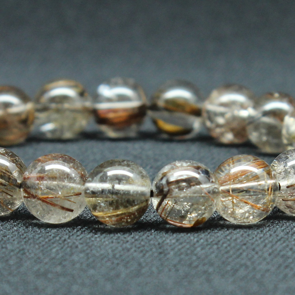 画像6: レア物 マルチルチルクォーツ レッド＆ブラウン カラールチル【約9mm ±0.5ブレス】一点物【 GHB118】無数の鉱物が入り　パワーを感じる一品 金運上昇 仕事運向上 クリスマスプレゼント 贈り物 水晶 23ｇ 浄化発送 ギフト 京海堂