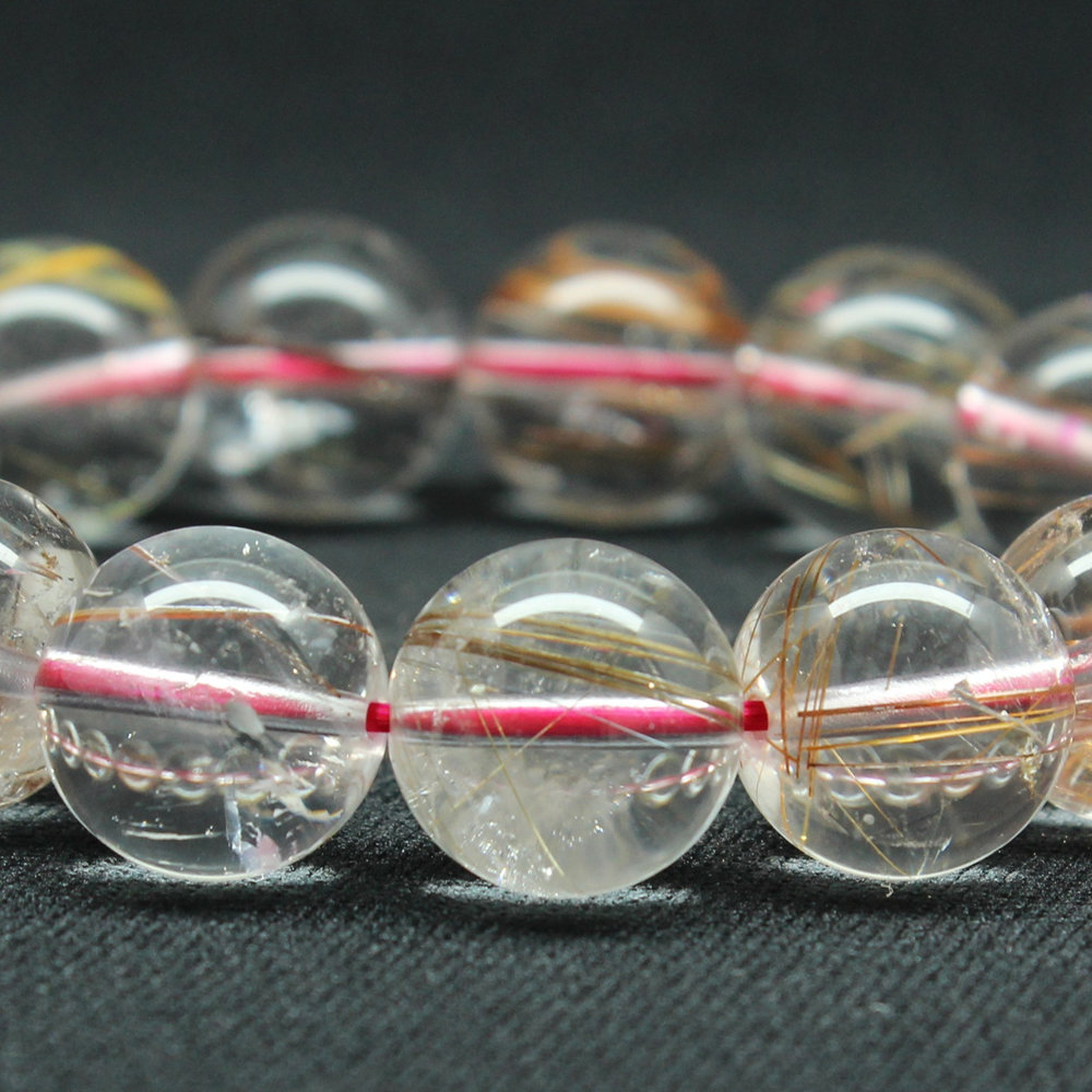 画像8: 透明感MAXなレッドルチルクォーツ【約14mm ±0.5ブレス】一点物【 GHB120・62g】綺麗なクォーツがパワーを感じる一品 金運上昇 仕事運向上 クリスマスプレゼント 贈り物 水晶 浄化発送 ギフト 京海堂