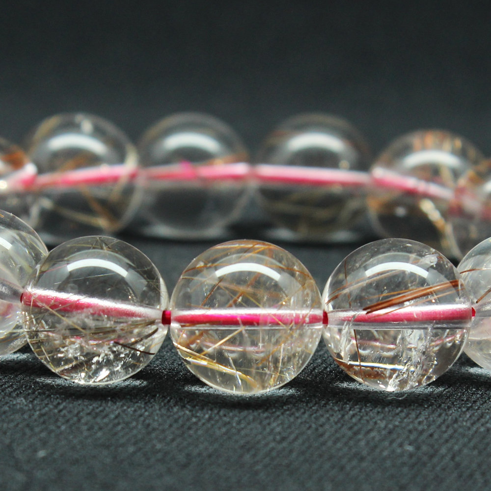 画像11: 透明感MAXなレッドルチルクォーツ【約14mm ±0.5ブレス】一点物【 GHB120・62g】綺麗なクォーツがパワーを感じる一品 金運上昇 仕事運向上 クリスマスプレゼント 贈り物 水晶 浄化発送 ギフト 京海堂