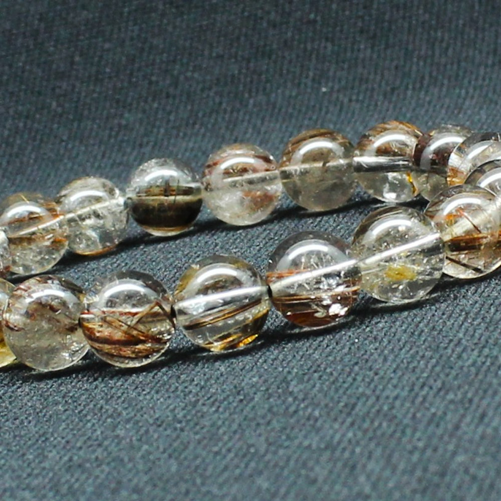 画像4: レア物 マルチルチルクォーツ レッド＆ブラウン カラールチル【約9mm ±0.5ブレス】一点物【 GHB118】無数の鉱物が入り　パワーを感じる一品 金運上昇 仕事運向上 クリスマスプレゼント 贈り物 水晶 23ｇ 浄化発送 ギフト 京海堂