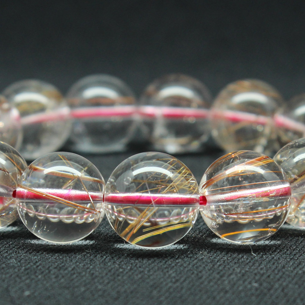 画像12: 透明感MAXなレッドルチルクォーツ【約14mm ±0.5ブレス】一点物【 GHB120・62g】綺麗なクォーツがパワーを感じる一品 金運上昇 仕事運向上 クリスマスプレゼント 贈り物 水晶 浄化発送 ギフト 京海堂
