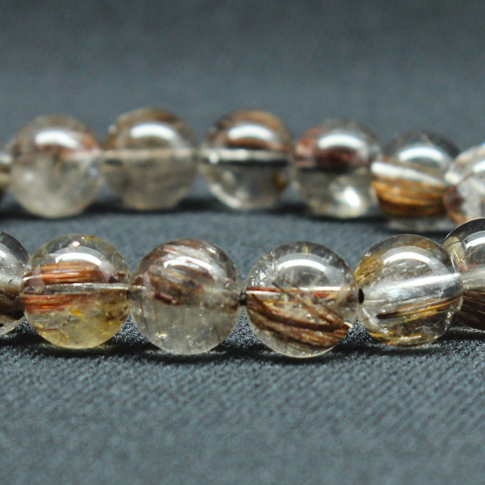 画像9: レア物 マルチルチルクォーツ レッド＆ブラウン カラールチル【約9mm ±0.5ブレス】一点物【 GHB118】無数の鉱物が入り　パワーを感じる一品 金運上昇 仕事運向上 クリスマスプレゼント 贈り物 水晶 23ｇ 浄化発送 ギフト 京海堂