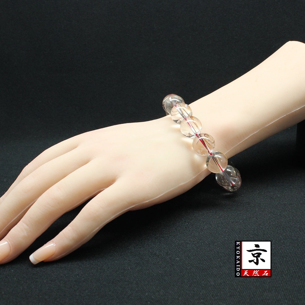 画像3: 透明感MAXなレッドルチルクォーツ【約14mm ±0.5ブレス】一点物【 GHB120・62g】綺麗なクォーツがパワーを感じる一品 金運上昇 仕事運向上 クリスマスプレゼント 贈り物 水晶 浄化発送 ギフト 京海堂