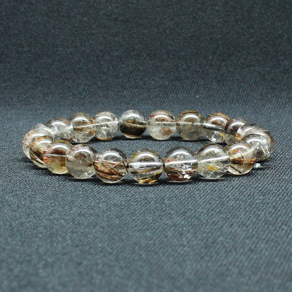 画像: レア物 マルチルチルクォーツ レッド＆ブラウン カラールチル【約9mm ±0.5ブレス】一点物【 GHB118】無数の鉱物が入り　パワーを感じる一品 金運上昇 仕事運向上 クリスマスプレゼント 贈り物 水晶 23ｇ 浄化発送 ギフト 京海堂