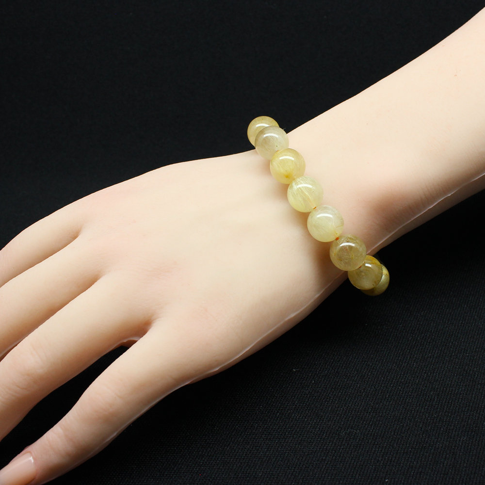 画像: 金運上昇 ゴールドルチル【GHB122】 11mm 35g 一点物【クリーミーなカラーが綺麗なルチルクォーツブレスレット 仕事運向上、直感力向上、集中力向上、精神力強化 プレゼント 贈り物 水晶 浄化発送 ギフト 京海堂