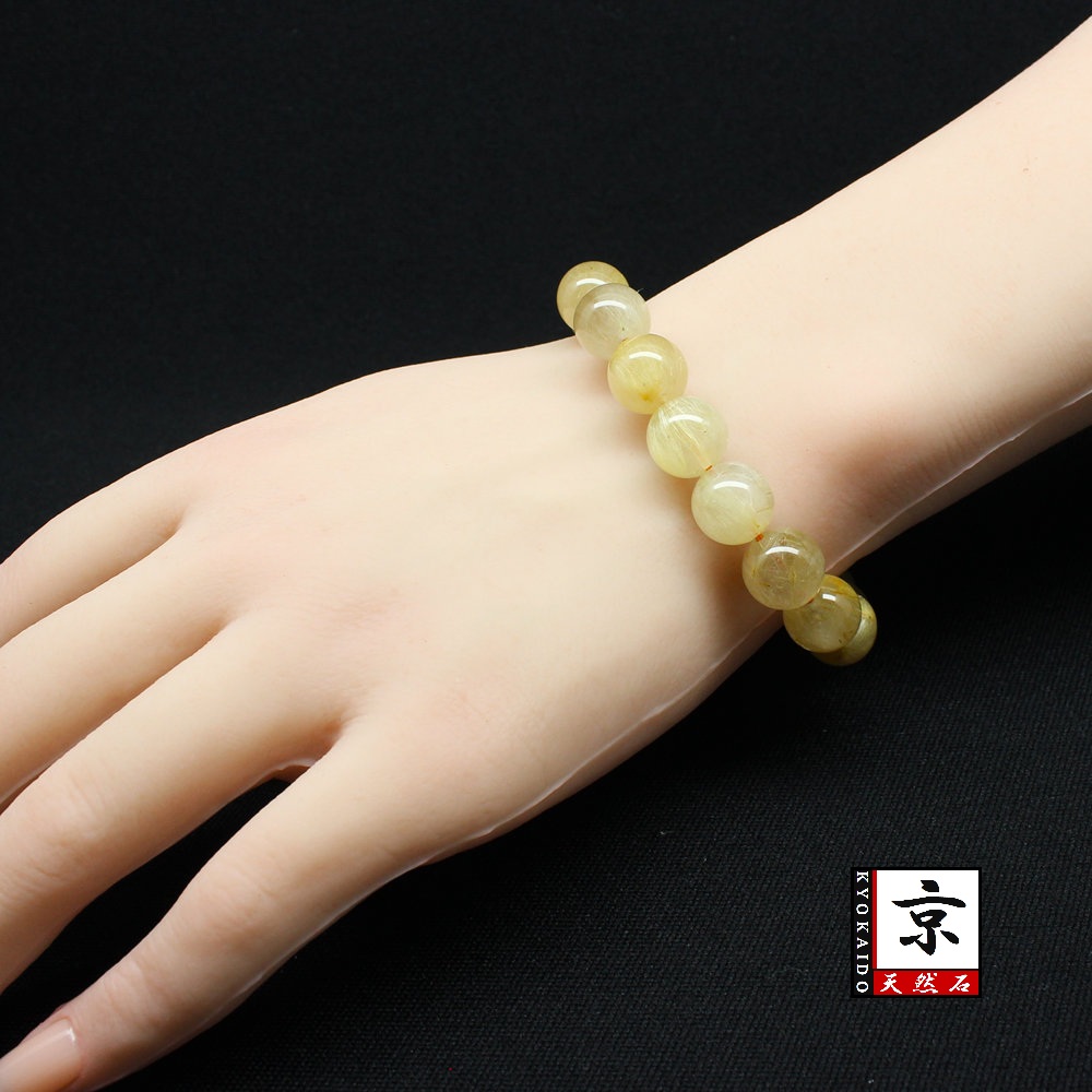 画像3: 金運上昇 ゴールドルチル【GHB122】 11mm 35g 一点物【クリーミーなカラーが綺麗なルチルクォーツブレスレット 仕事運向上、直感力向上、集中力向上、精神力強化 プレゼント 贈り物 水晶 浄化発送 ギフト 京海堂